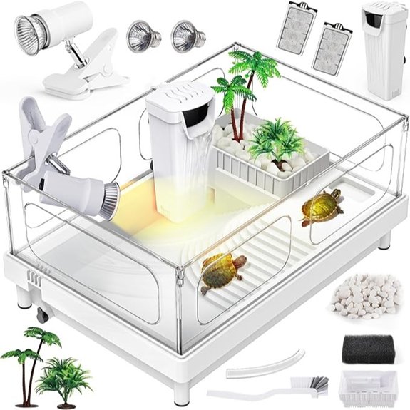 Acrylic Small Turtle Tank Starter Kit (White)
