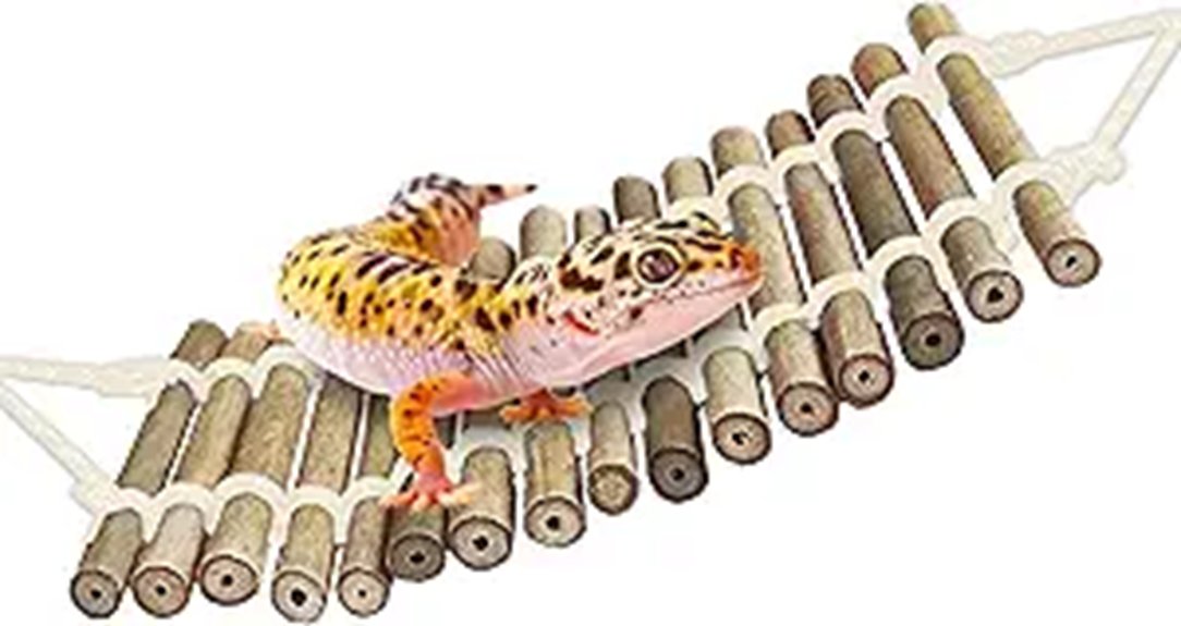SunGrow Bamboo Gecko Climbing Bridge & Lizard Lounge