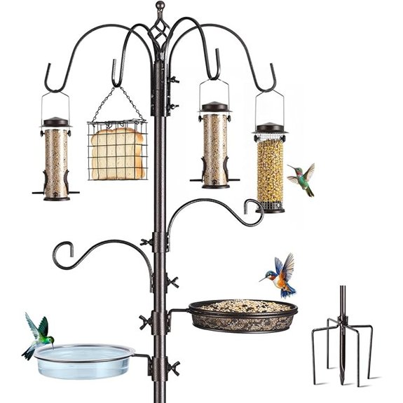 Bird Feeding Station Kit with Bird Bath and Hooks