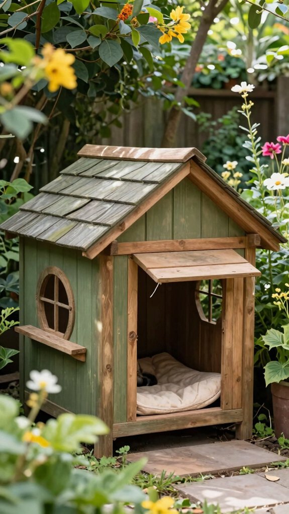 camouflaged insulated garden shelter