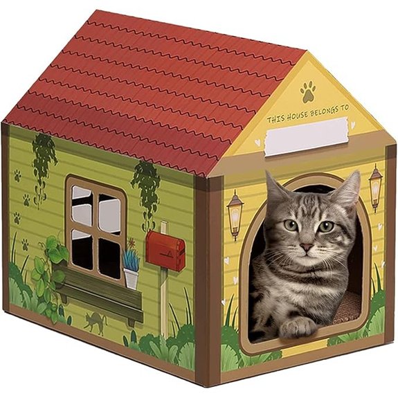 SEKAM Cardboard Cat House with Scratcher and Name Space