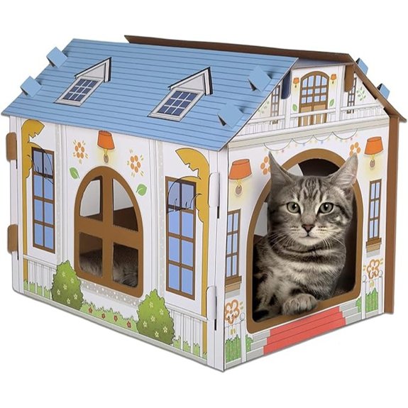 SEKAM Cardboard Cat House with Scratcher & Hideaway