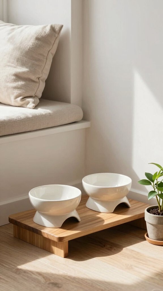 cat feeding station setup