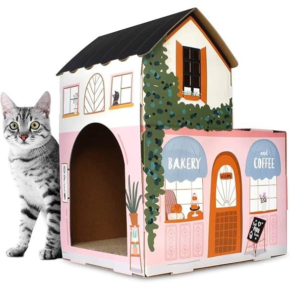 Cat House with Scratcher & Catnip Included - Coffee House