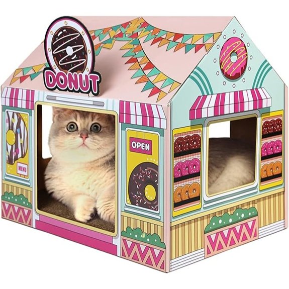 SEKAM Donut Shop Cat House with Scratcher