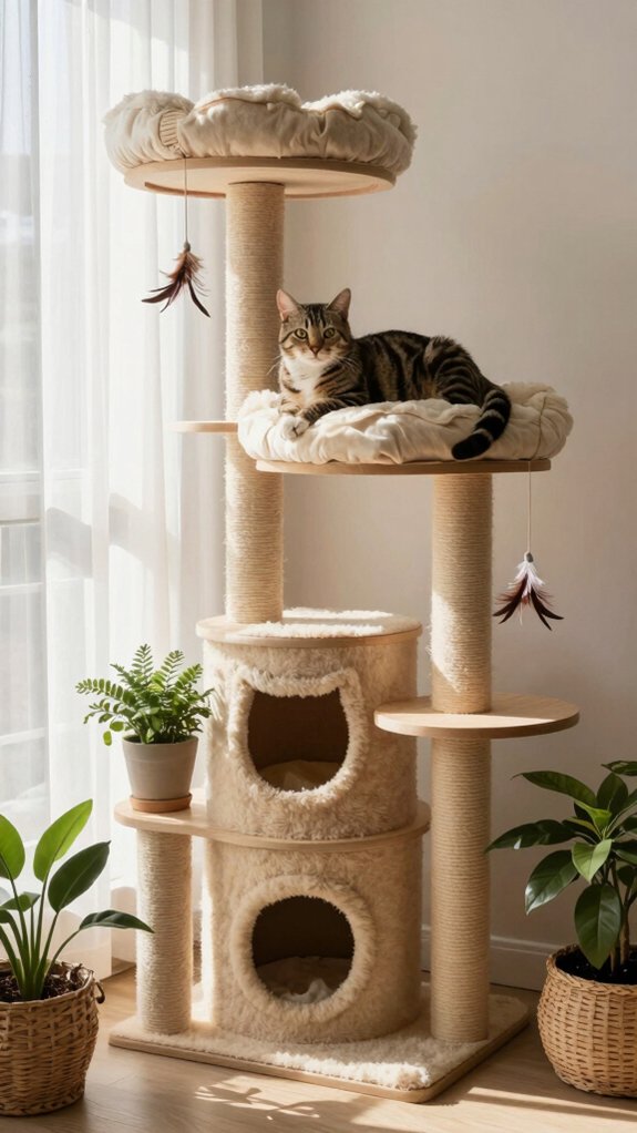 cat tree corner setup