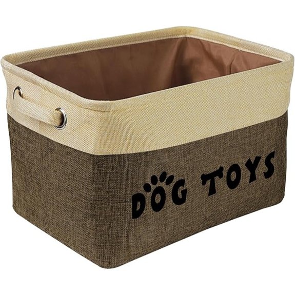 PET ARTIST Collapsible Dog Toy Storage Basket (Brown)