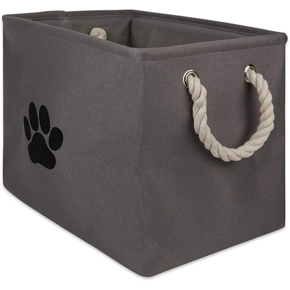 Bone Dry Pet Storage Collection Collapsible Bin Small Rectangle Gray