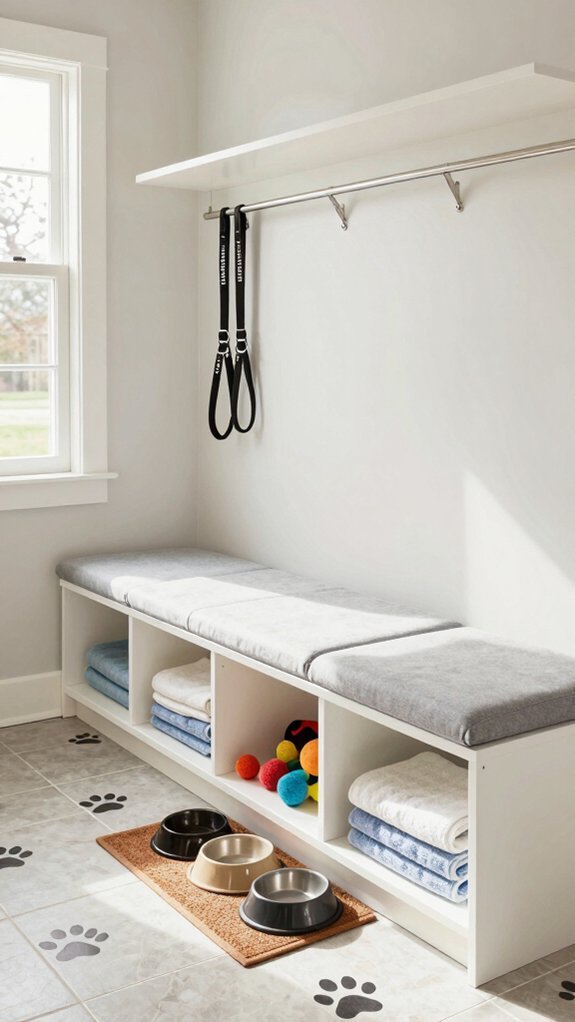 comfortable dog mudroom seating