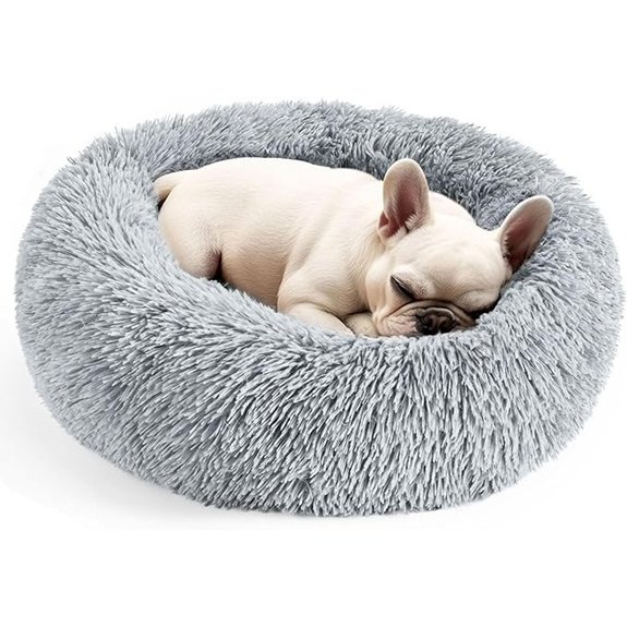 Hoewina Calming Donut Pet Bed (Light Grey)