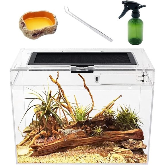 Mini Reptile Terrarium 12x7x9 Full-View Tank