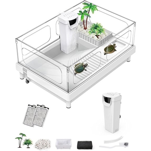Small Acrylic Turtle Tank with Filter and Basking Platform