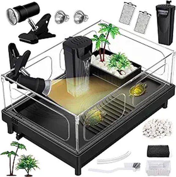 Small Acrylic Turtle Tank Starter Kit (Black)