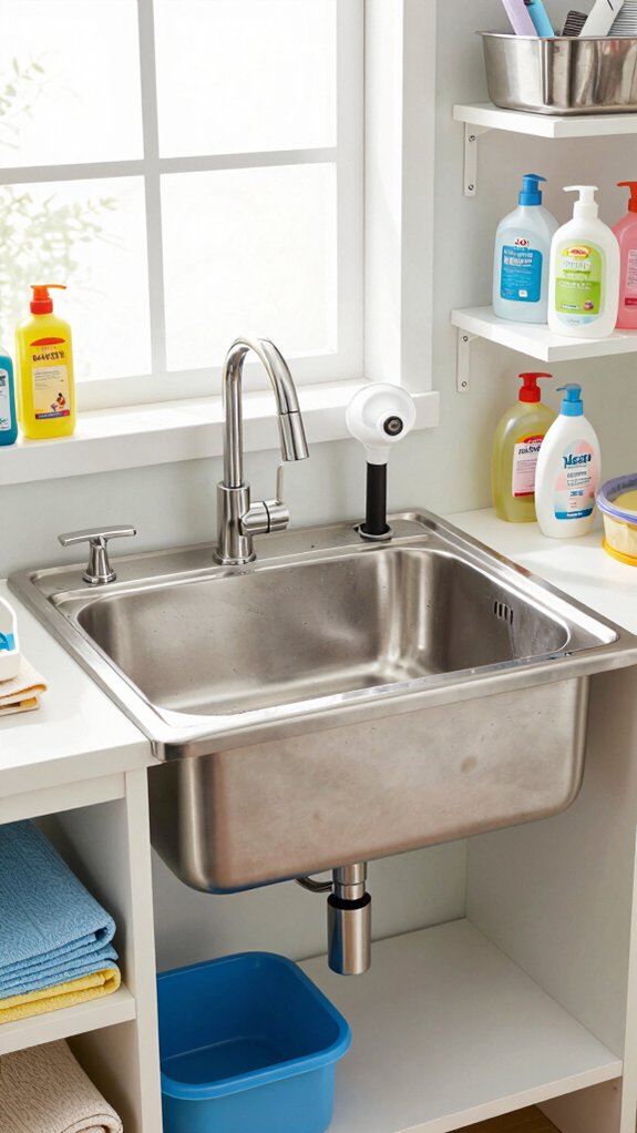 compact utility sink setup