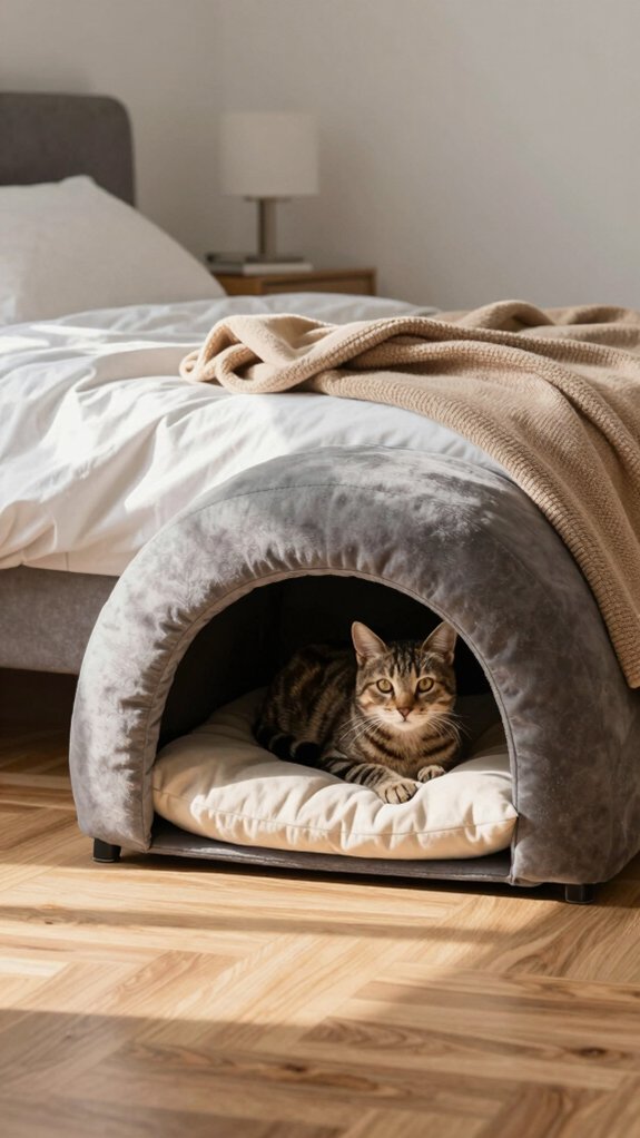 cozy enclosed cat retreat