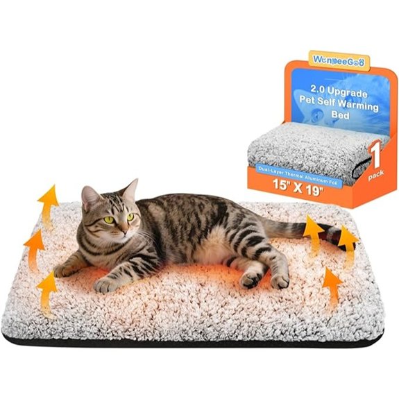 Self-Warming Plush Cat Bed with Removable Cover