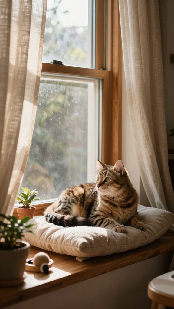 cozy window perch for cats