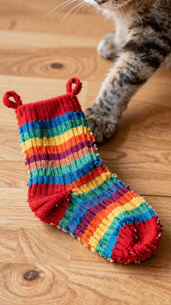 crinkly sock cat toy