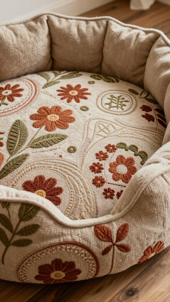 customizable round dog cushion