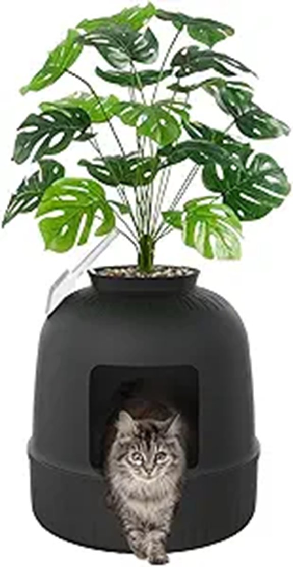 Lifewit Hidden Cat Litter Box with Faux Plant