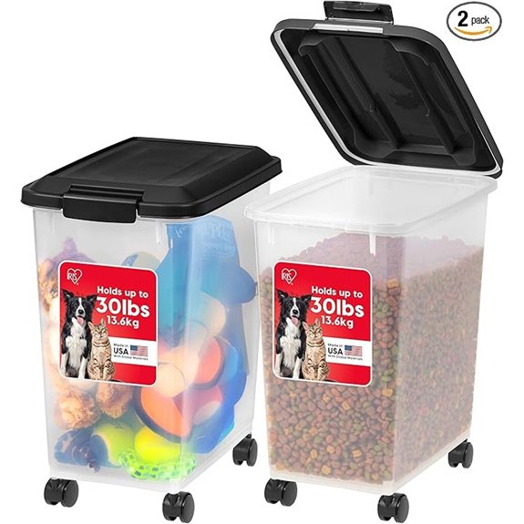 IRIS USA Dog Food Storage Containers (2-Pack 30 lb)
