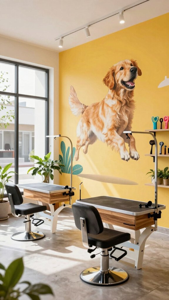 dog mural accent wall