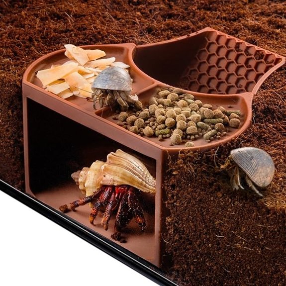 Hermit Crab 2‑in‑1 Cave Shelter with Feeding Bowls