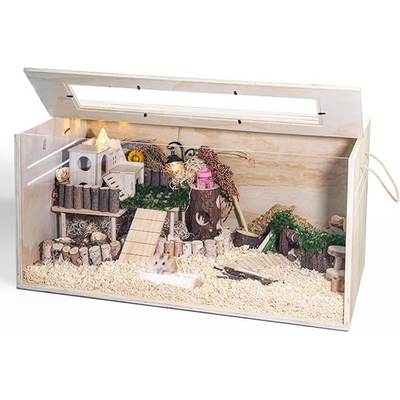 Wooden Chewproof Small Animal Cage with Acrylic Panels