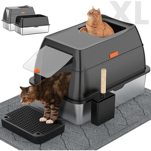 Stainless Steel Front-Entry Enclosed Cat Litter Box
