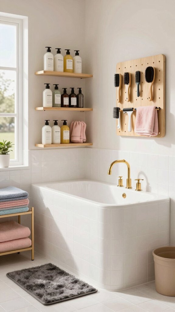 efficient pet grooming area