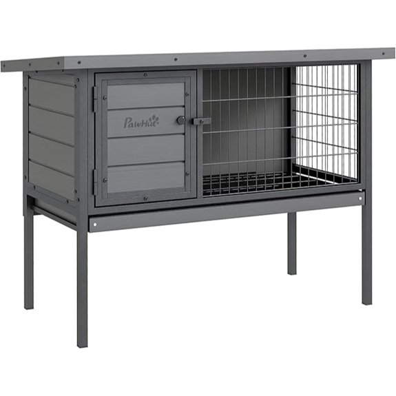 PawHut Elevated Rabbit Hutch with Waterproof Roof