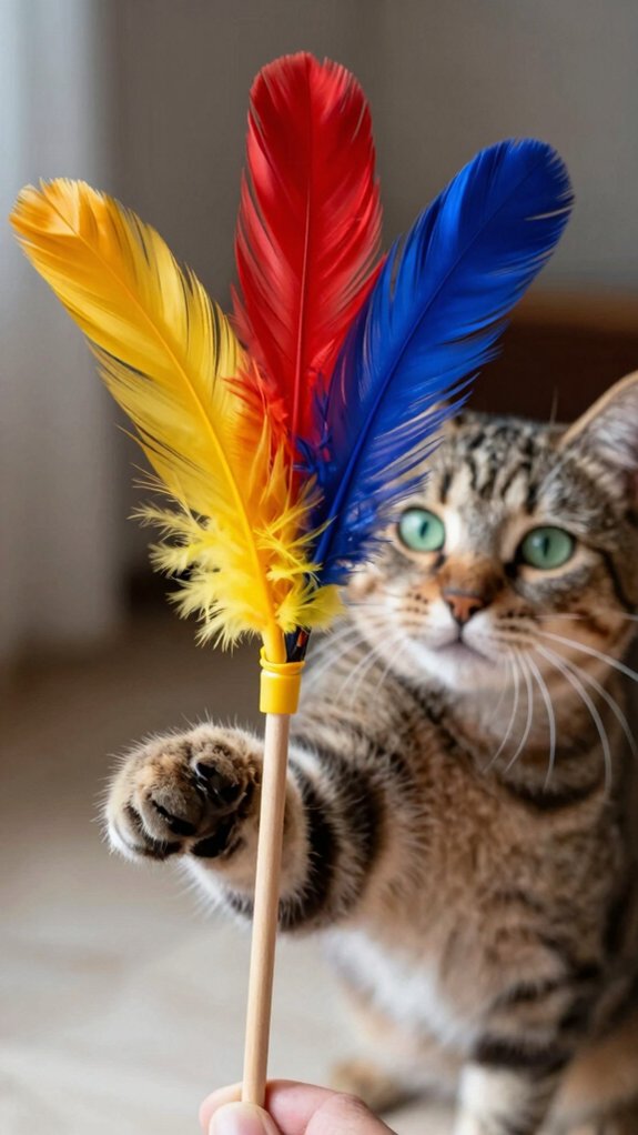 engaging feather wand play