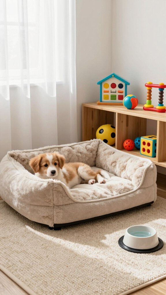 engaging puppy toy corner