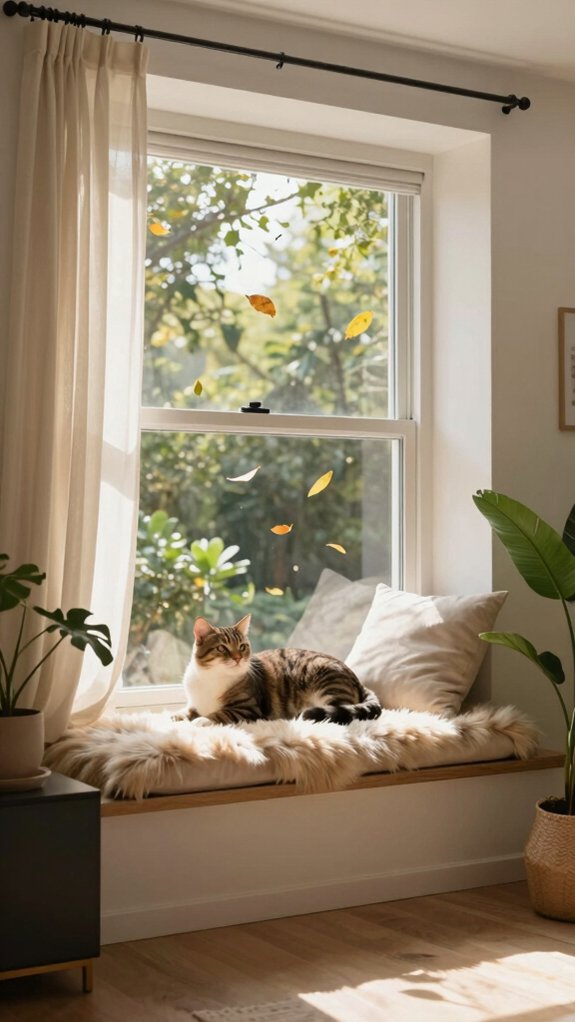 enriching indoor cat space