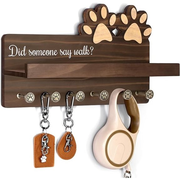 MTERSN Farmhouse Dog Leash & Key Holder with Shelf