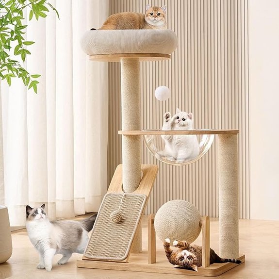 HITTITE Solid Wood Cat Tree Tower (37.8)