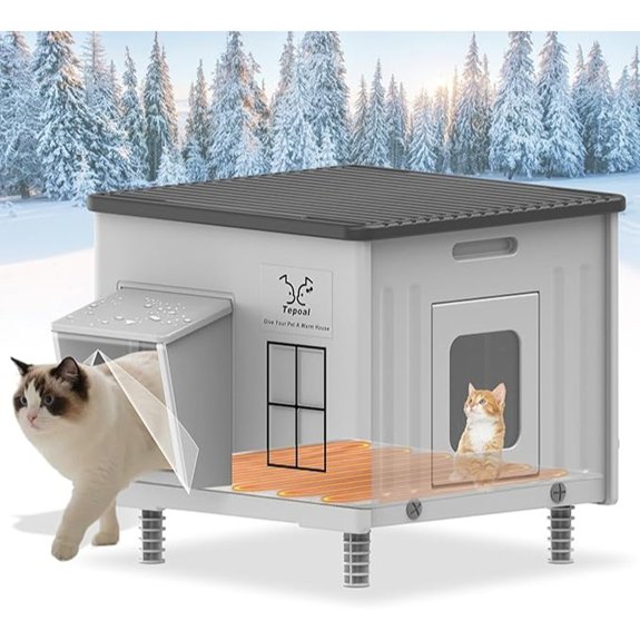 Heated Outdoor Plastic Cat House — Weatherproof Insulated