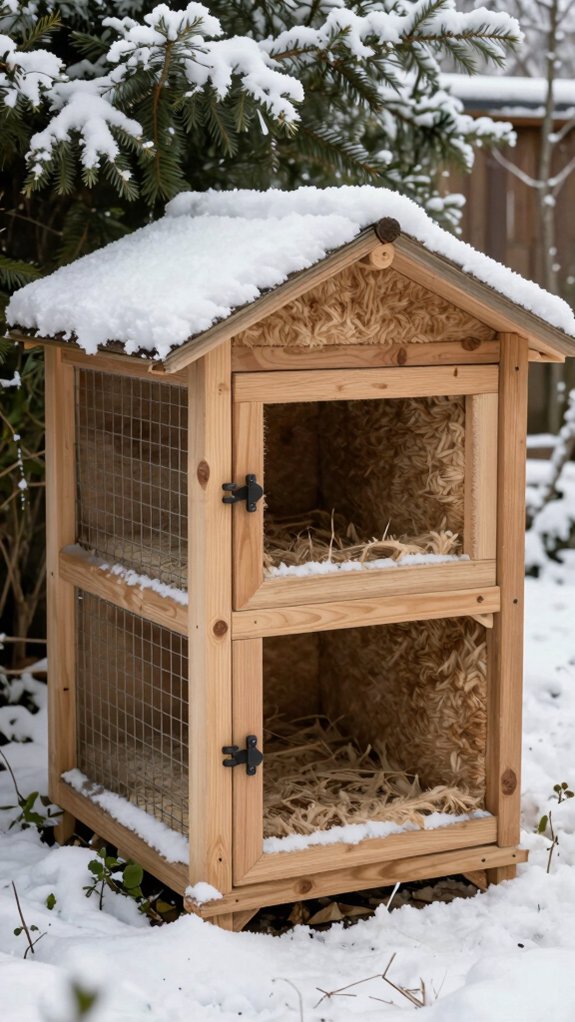insulated rabbit winter hutch