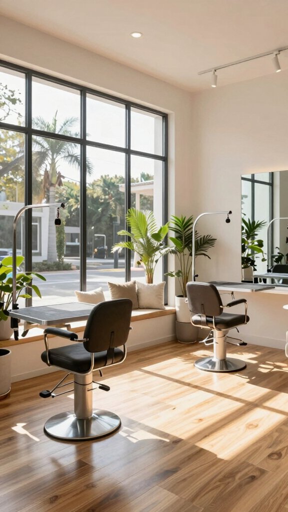 inviting light filled salon space