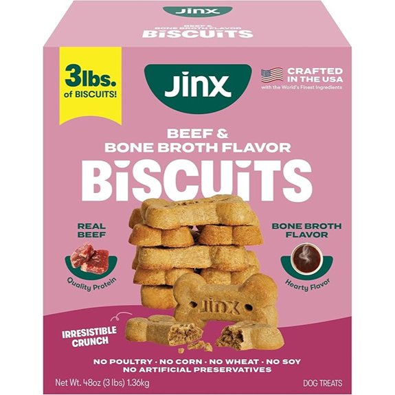 Jinx Beef Bone Broth Mini Biscuit Dog Treats