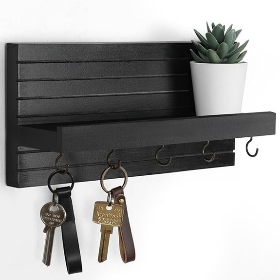 Decorative Wall Key Holder with Shelf and Hooks