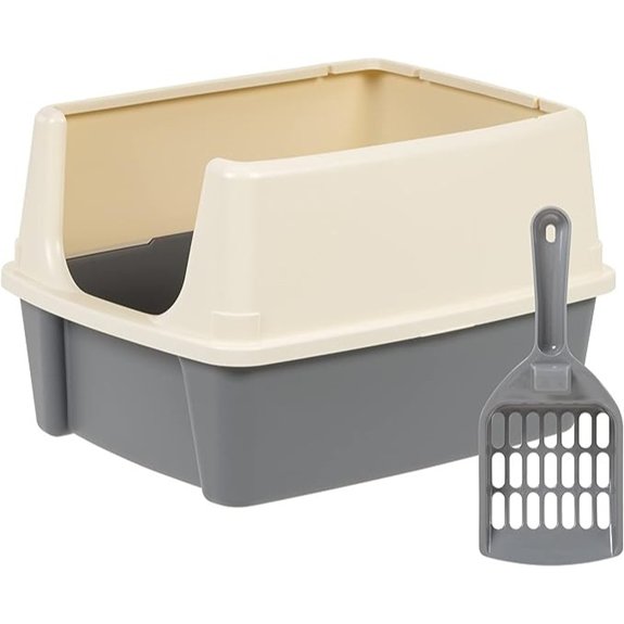 Amazon Basics Large Open Cat Litter Box with Scoop