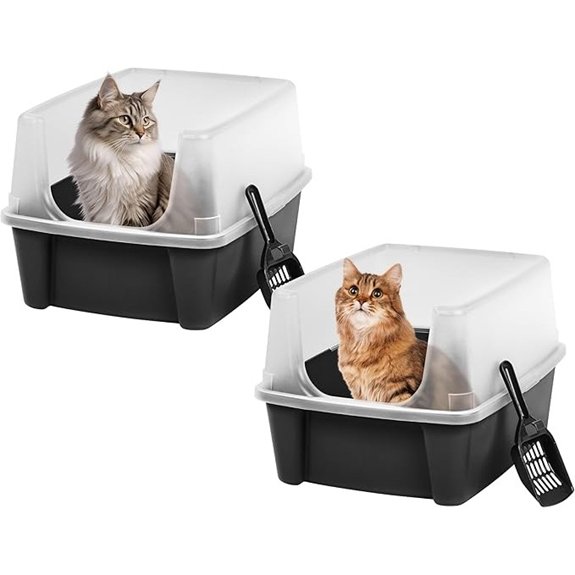 IRIS USA Large Open-Top Cat Litter Box (2-Pack)