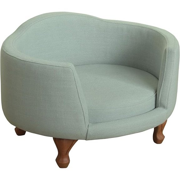 Homepop Upholstered Curved Round Pet Bed (Light Green)