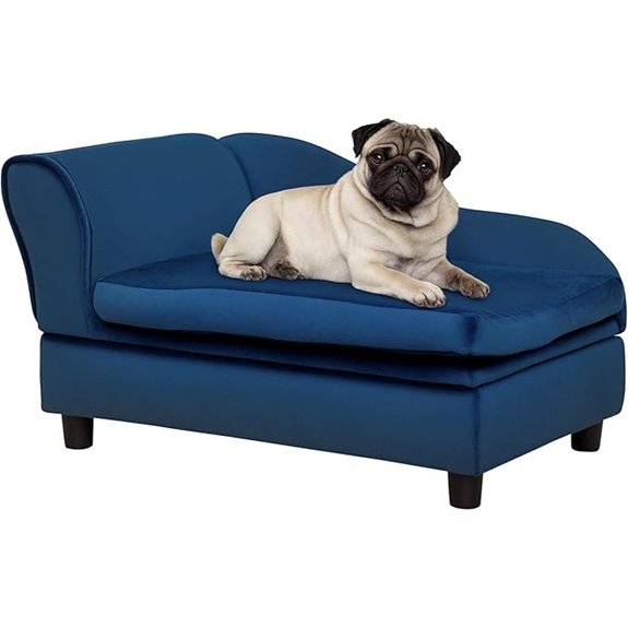 PawHut Luxury Dog Couch with Hidden Storage (Blue)