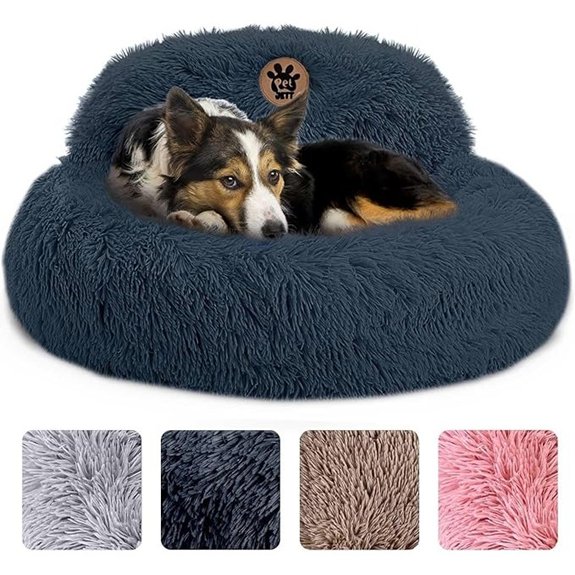 PetJett Calming Donut Dog Bed – Medium (Dark Grey)