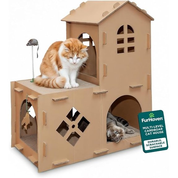 FurHaven Farmhouse Multi-Level Cardboard Cat House
