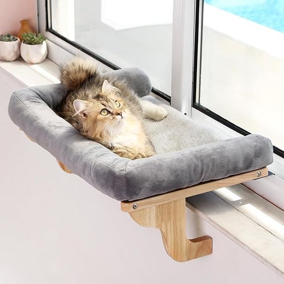 Zakkart Orthopedic Window Cat Perch – Natural Wood