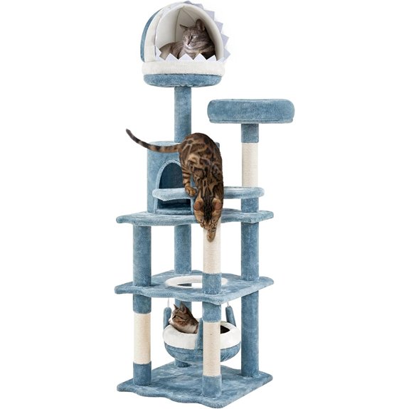 Yaheetech Ocean-Themed 61 Cat Tree with Shark Nest