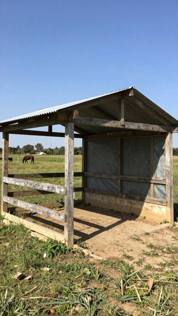 open front shelter for horses
